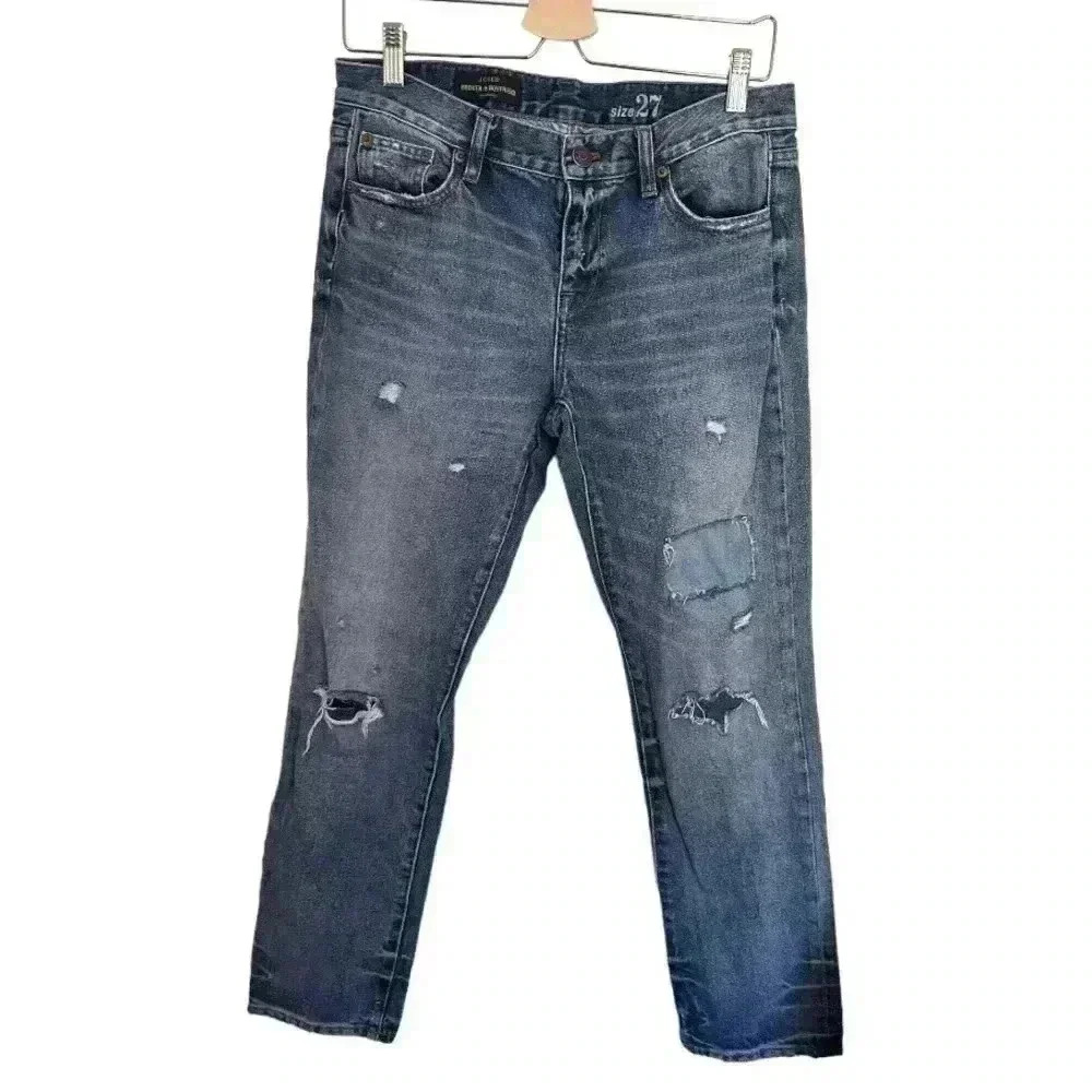J Crew broken in boyfriend jeans size 27